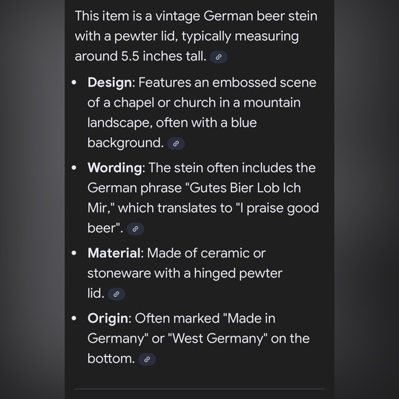 Vintage German Ceramic Beer Stein with Red Roof Church Accent - Picture 9 of 9